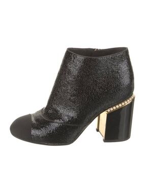 Authentic CHANEL Patent Leather Ankle Boots from the 2017 Karl Lagerfeld collect